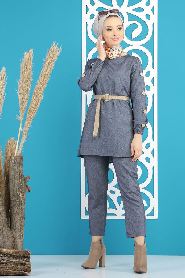 Tunik Pantolon Kemer Lacivert - 7820 Lacivert - 7820