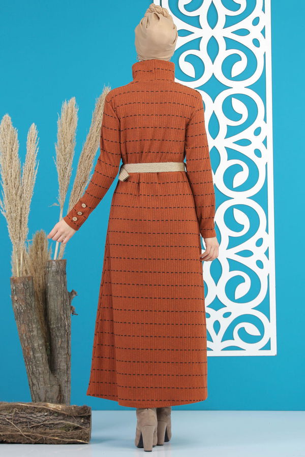 Elbise Kemer Siyah  Taba - 7843 TABA