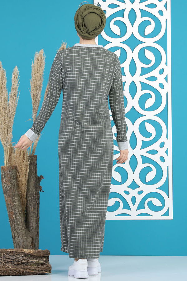 Desenli Elbise Haki - 4104 Haki - 4104 HAKİ