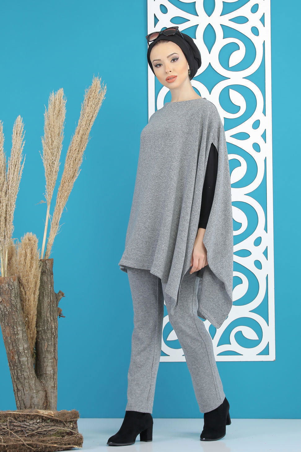 Panço Pantolon Siyah  Gri - 5176 GRİ