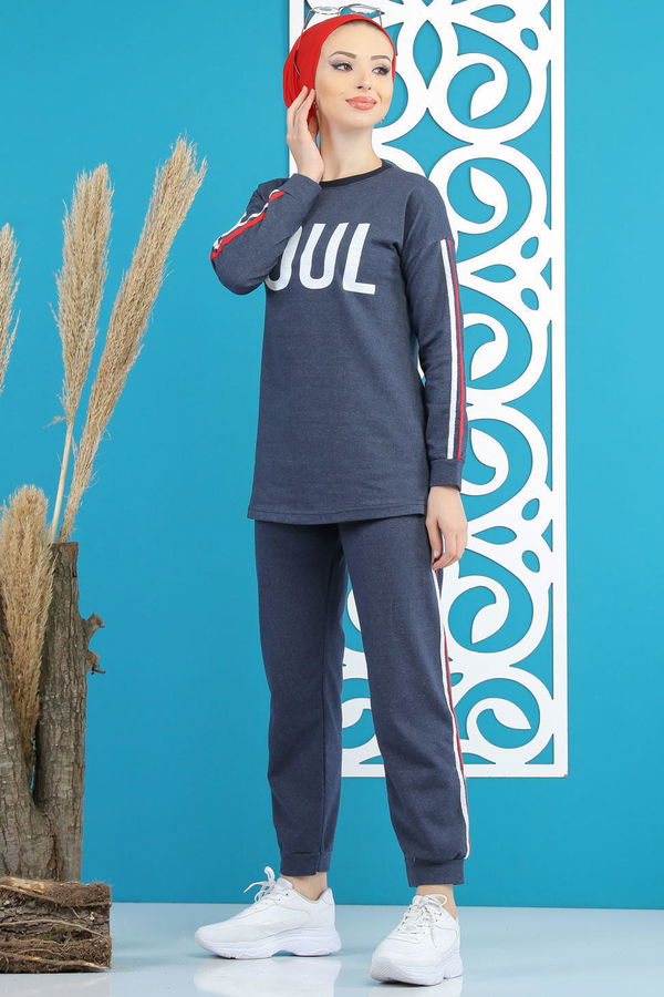 Tunik Pantolon Siyah  Mavi - 4115 MAVİ