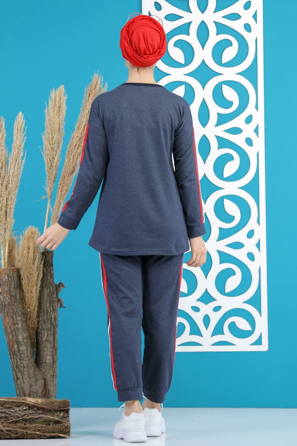 Tunik Pantolon Siyah  Mavi - 4115 MAVİ