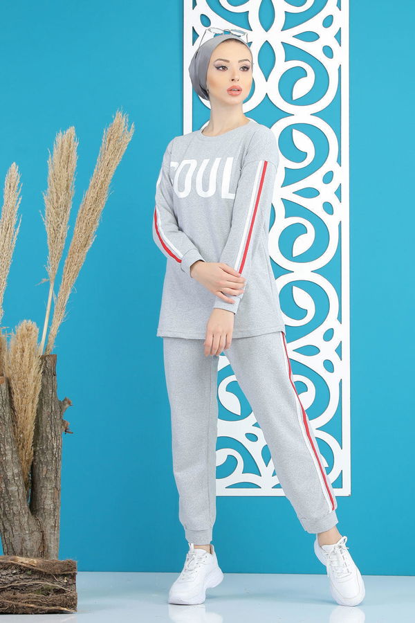 Tunik Pantolon Siyah  Gri - 4115