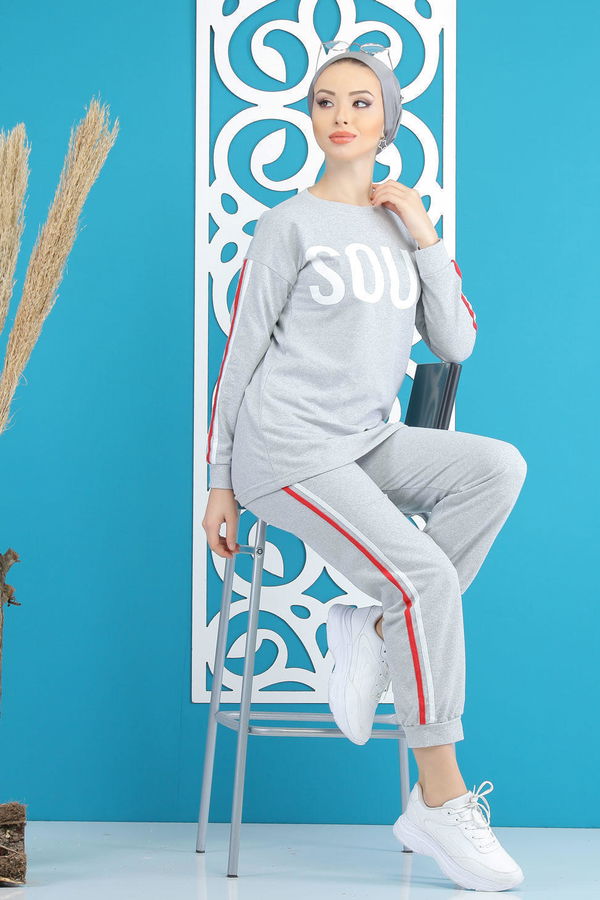 Tunik Pantolon Siyah  Gri - 4115
