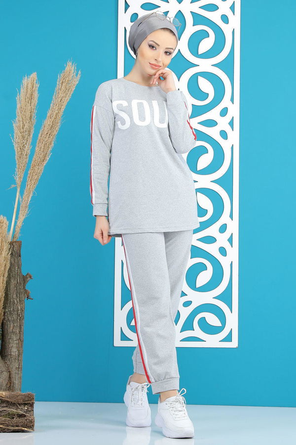 Tunik Pantolon Siyah  Gri - 4115
