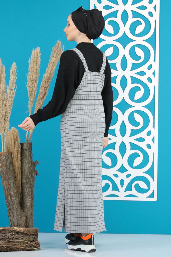 Kareli Salopet Koyu Gri - 02 7668 Gri - 7668 GRİ