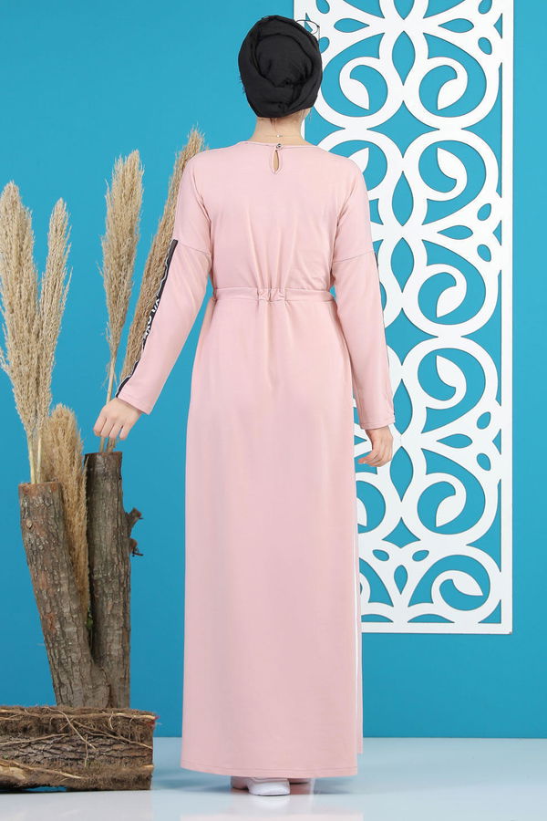 İki İplik Elbise Siyah  Pembe - 1144 PEMBE