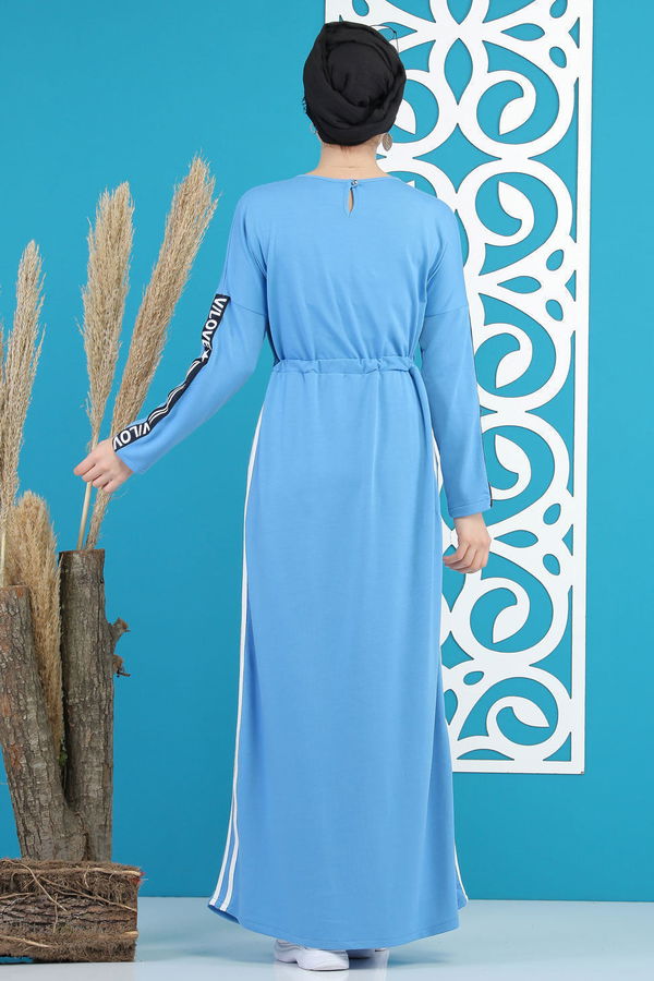 İki İplik Elbise Siyah  Mavi - 1144 MAVİ