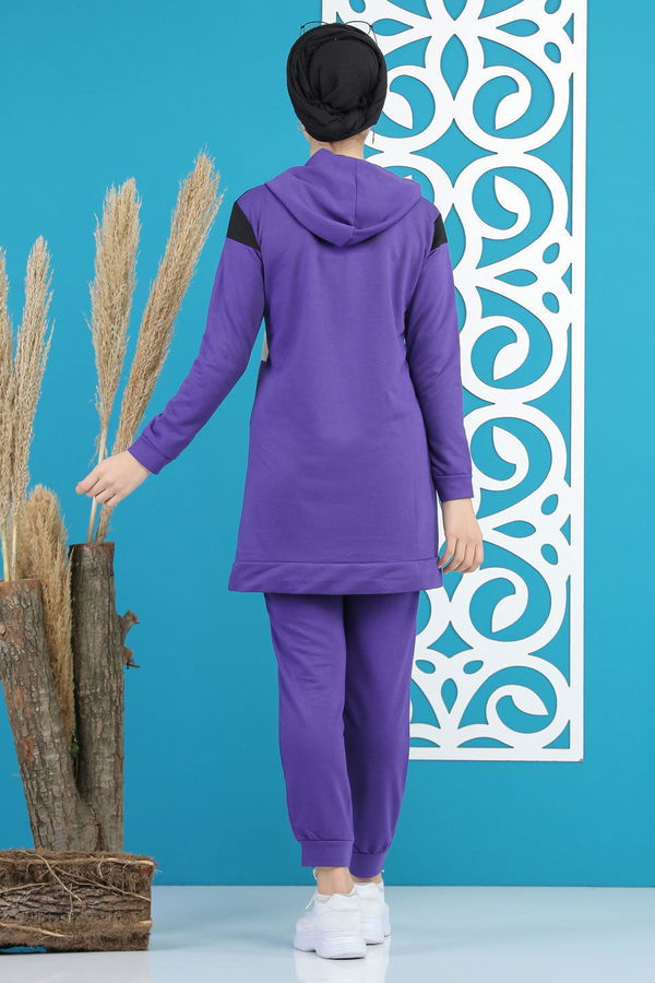 Tunik Pantolon Haki  Mor - 7808