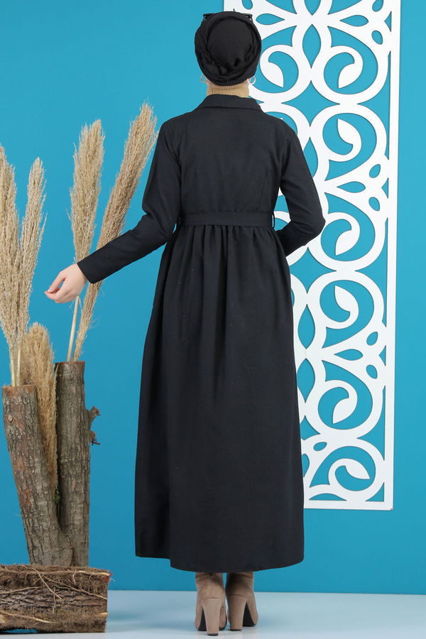 Kuşaklı Elbise Siyah - 7872 Siyah - 7872