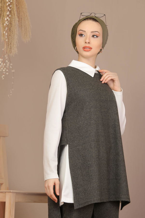 Tunik Pantolon Jile Haki  Haki - 7907 HAKİ