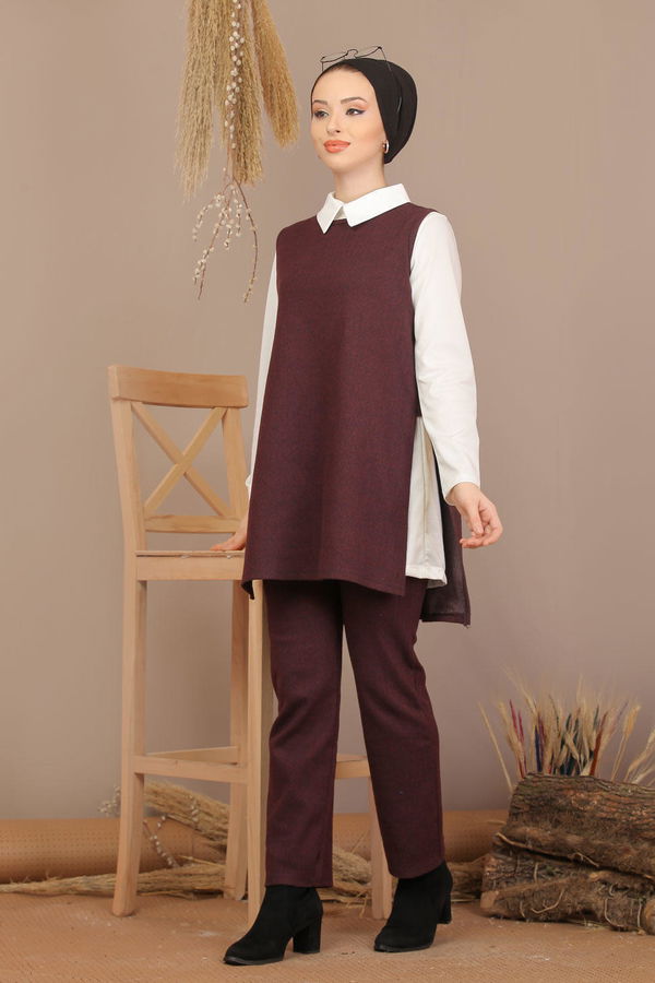 Tunik Pantolon Jile Haki  Bordo - 7907