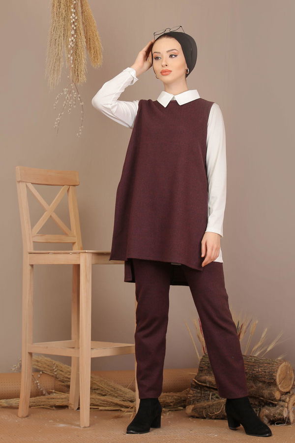 Tunik Pantolon Jile Haki  Bordo - 7907