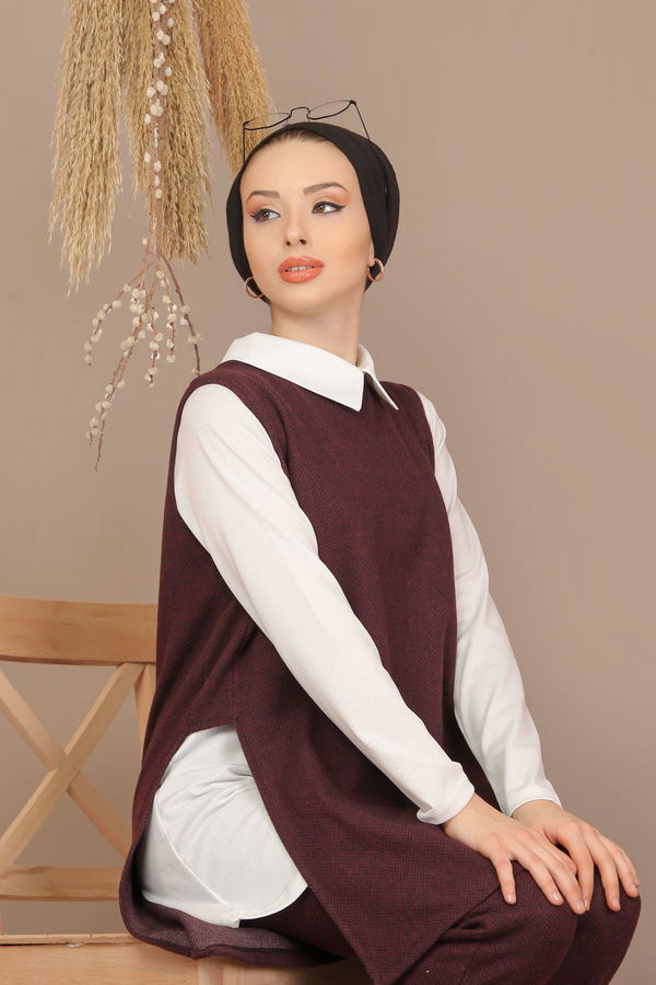 Tunik Pantolon Jile Haki  Bordo - 7907