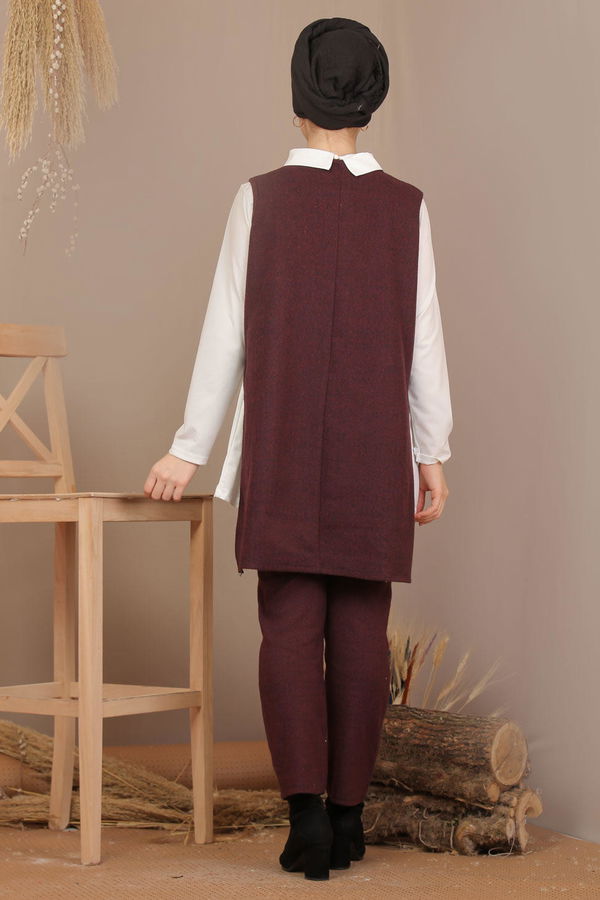 Tunik Pantolon Jile Haki  Bordo - 7907