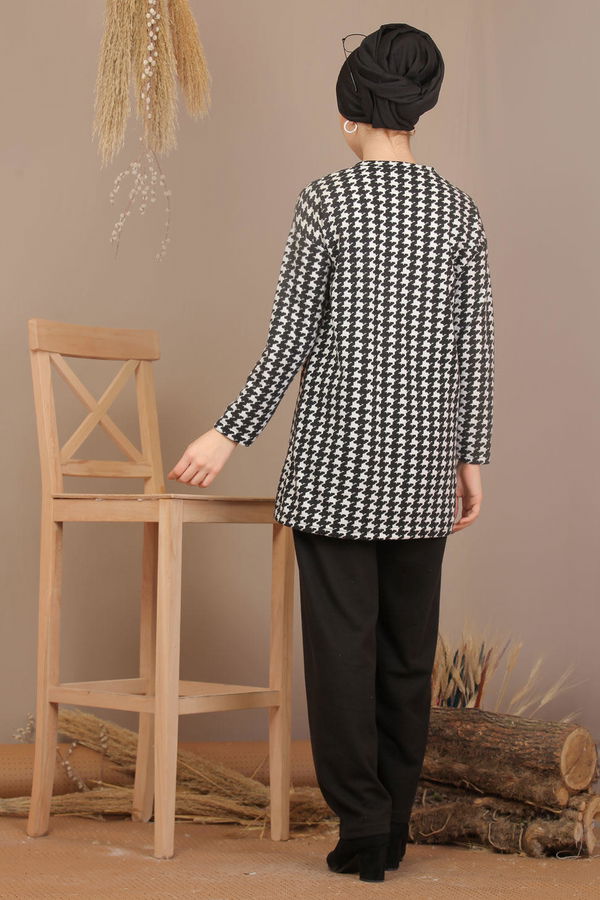 Tunik Pantolon Siyah Beyaz  Siyah - 7908 SİYAH