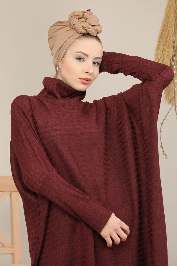 Bogazlı Panço Siyah  Bordo - 8107 BORDO