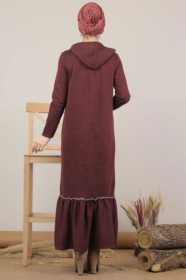 Elbise Siyah  Bordo - 5159 BORDO