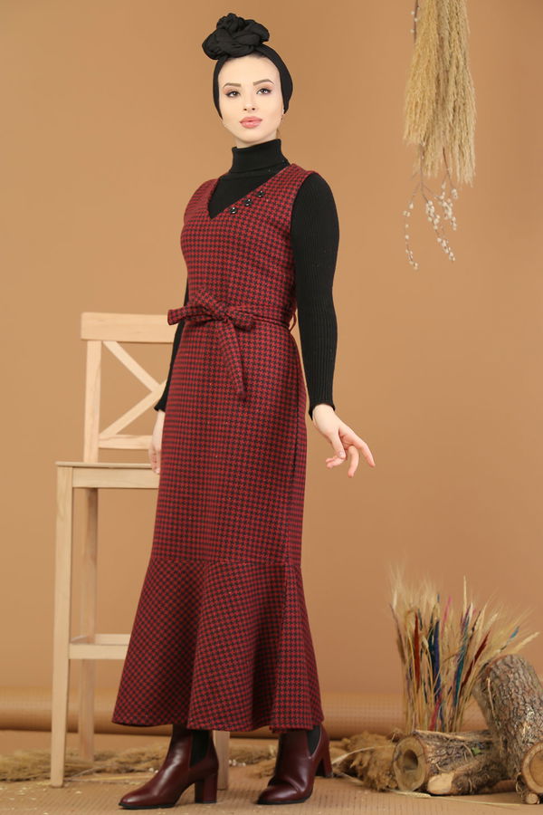 Kolsuz Elbise Bordo - 5213 Bordo - 5213 BORDO