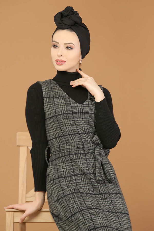 Kolsuz Elbise Haki - 5219 Haki - 5219