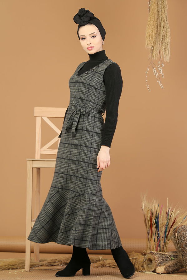 Kolsuz Elbise Haki - 5219 Haki - 5219