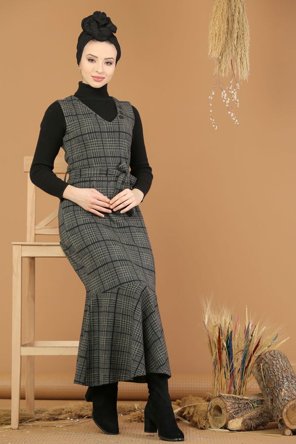 Kolsuz Elbise Haki - 5219 Haki - 5219