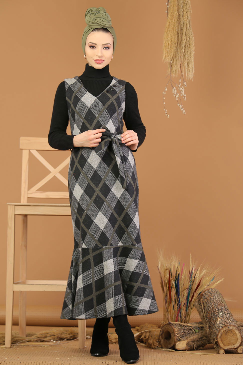 Kolsuz Elbise Haki - 5220 Haki - 5220 HAKİ