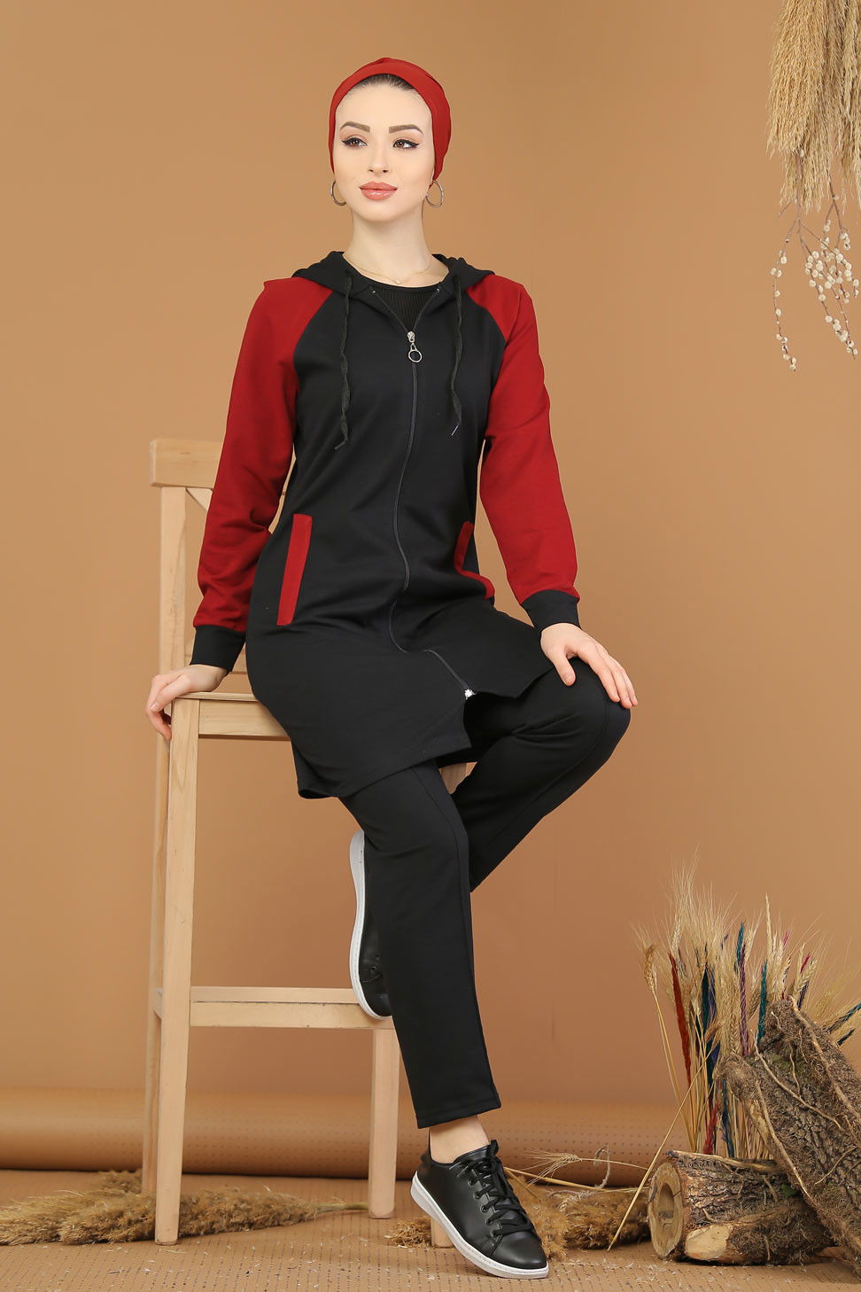Tunik Pantolon Siyah Mor - 4119 Siyah - 4119 SİYAH