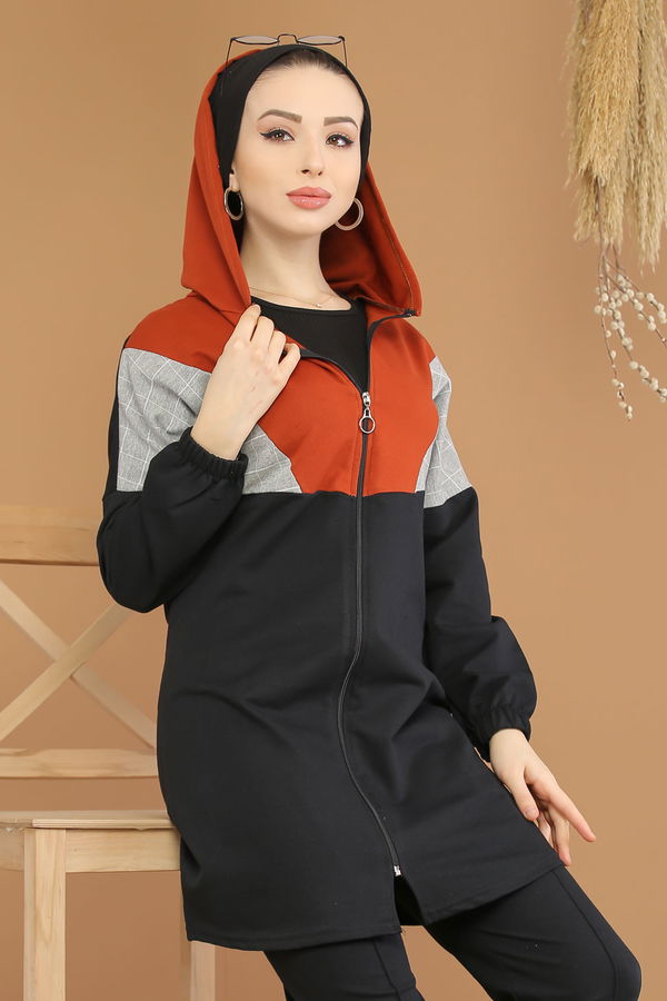 Kapşonlu Tunik Pantolon  Siyah - 4118