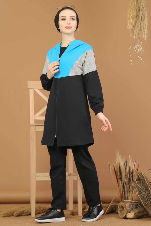 Kapşonlu Tunik Pantolon  Siyah - 4118