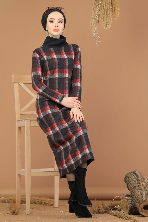 Bogazlı Elbise Bordo  Bordo - 8227