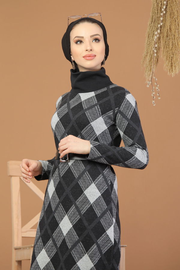 Bogazlı Elbise Siyah Siyah - 8225