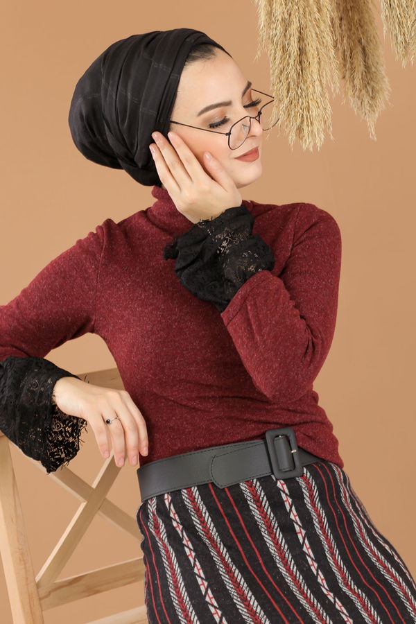 Bluz Etek Kombin Bordo - 8289 Bordo - 8289 BORDO