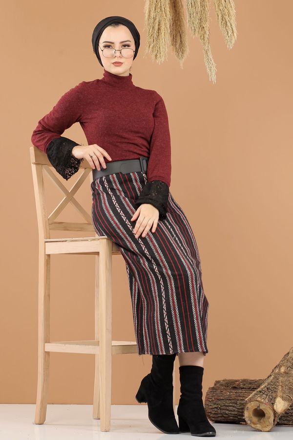 Bluz Etek Kombin Bordo - 8289 Bordo - 8289 BORDO