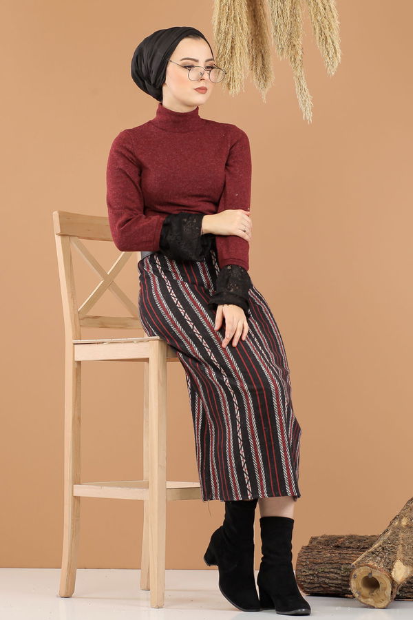 Bluz Etek Kombin Bordo - 8289 Bordo - 8289 BORDO
