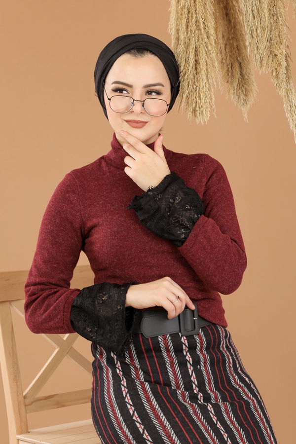 Bluz Etek Kombin Bordo - 8289 Bordo - 8289 BORDO