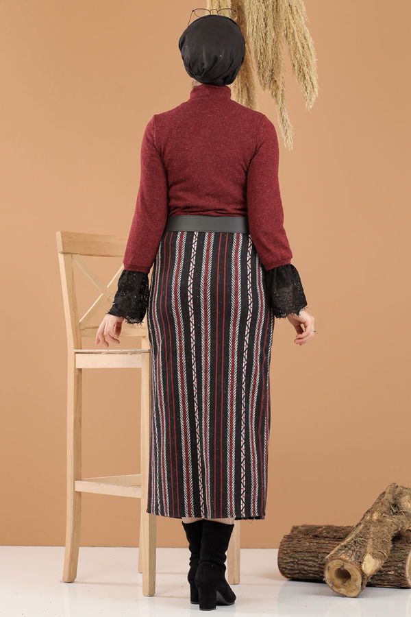 Bluz Etek Kombin Bordo - 8289 Bordo - 8289 BORDO