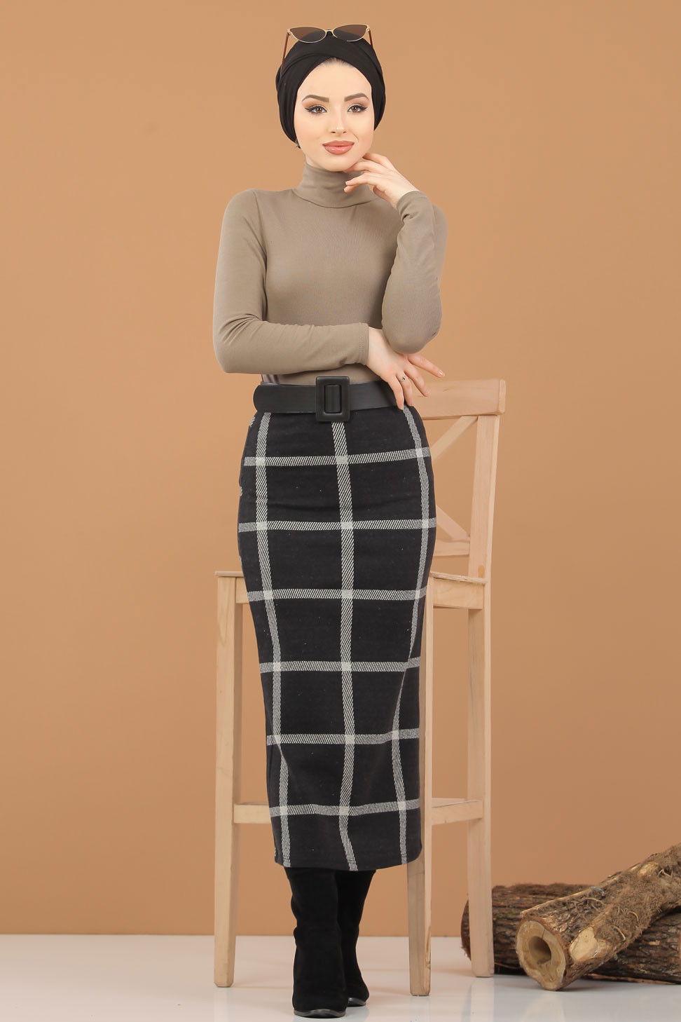 Bluz Etek Kombin Vizon - 8307 Vizon - 8307