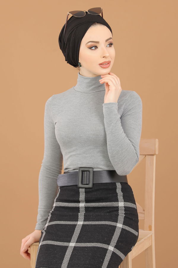 Bluz Etek Kombin Gri - 8307 Gri - 8307