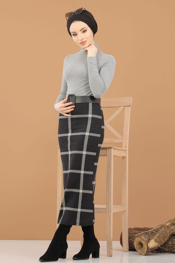 Bluz Etek Kombin Gri - 8307 Gri - 8307