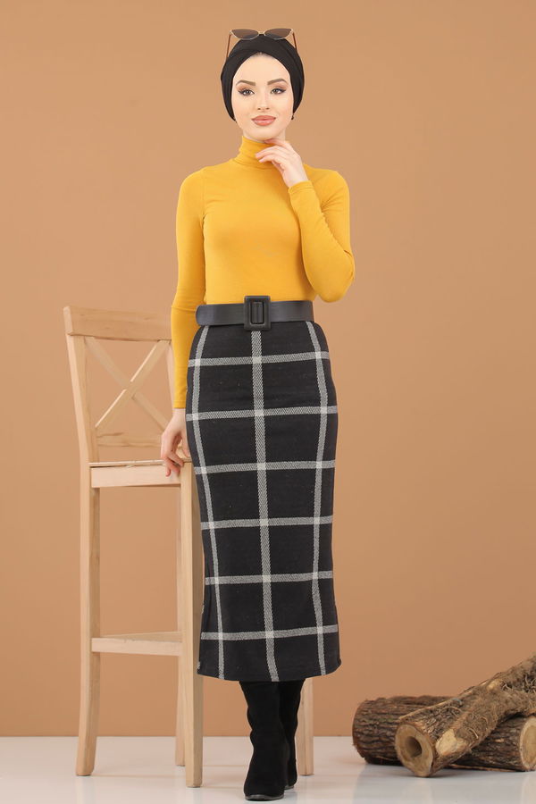 Bluz Etek Kombin Hardal - 8307 Sarı - 8307