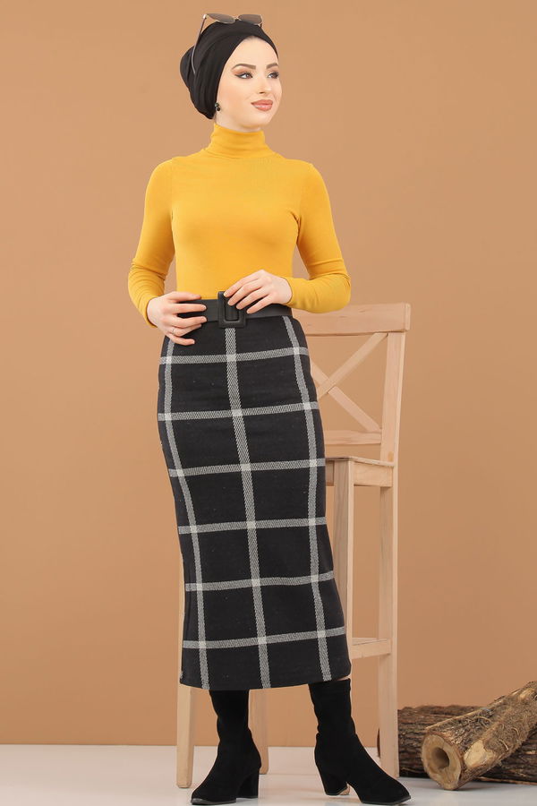 Bluz Etek Kombin Hardal - 8307 Sarı - 8307