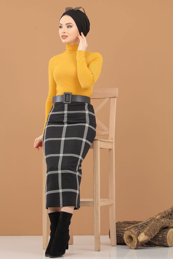 Bluz Etek Kombin Hardal - 8307 Sarı - 8307