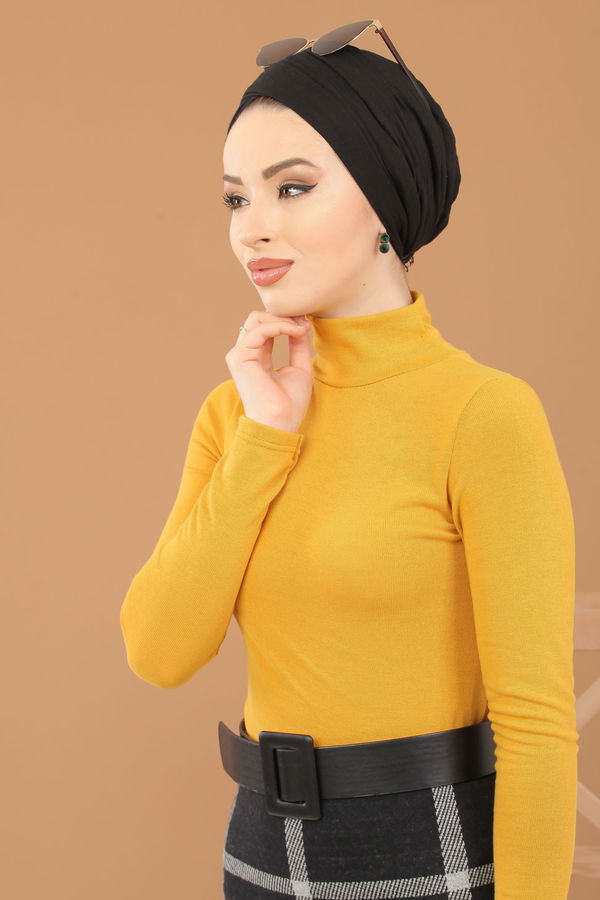 Bluz Etek Kombin Hardal - 8307 Sarı - 8307