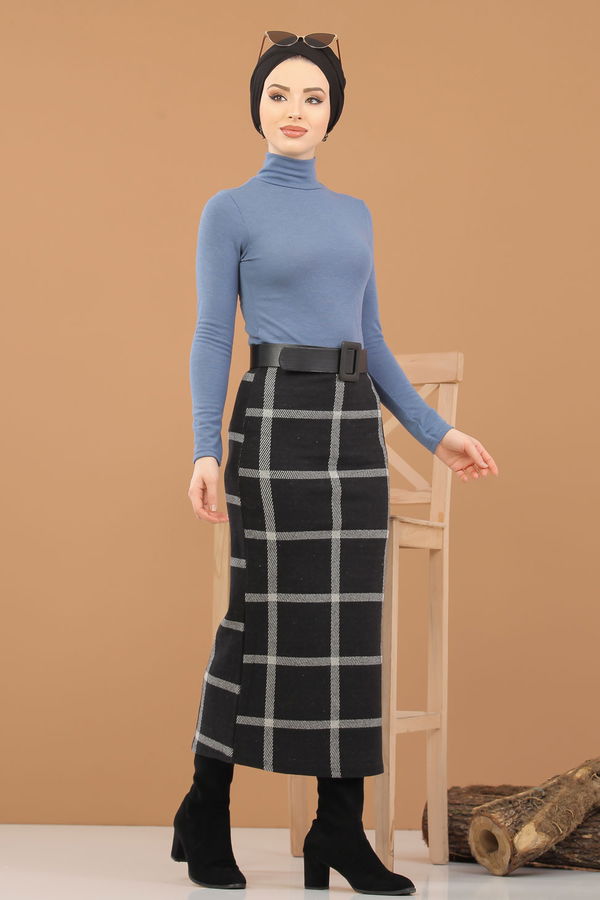 Bluz Etek Kombin İndigo - 8307 Mavi - 8307
