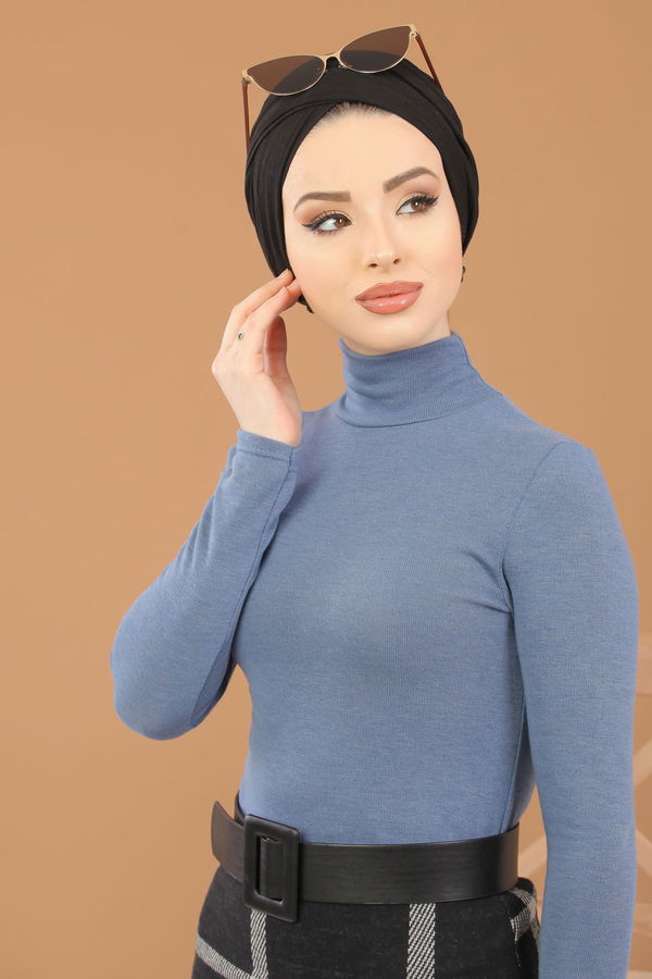 Bluz Etek Kombin İndigo - 8307 Mavi - 8307