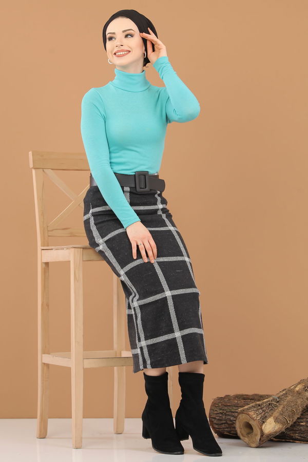 Bluz Etek Kombin Haki Yeşil - 8307 YEŞİL
