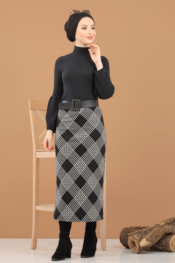 Bluz Etek Kombin Siyah - 8309 Siyah - 8309