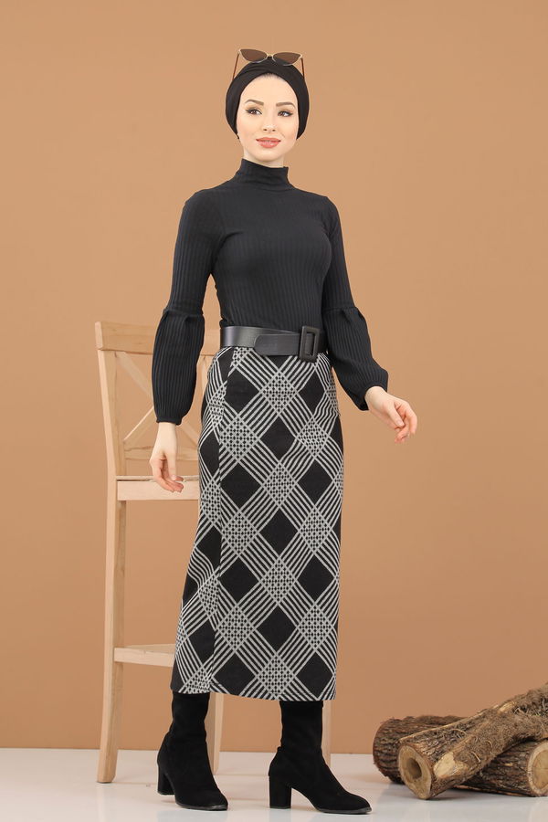 Bluz Etek Kombin Siyah - 8309 Siyah - 8309
