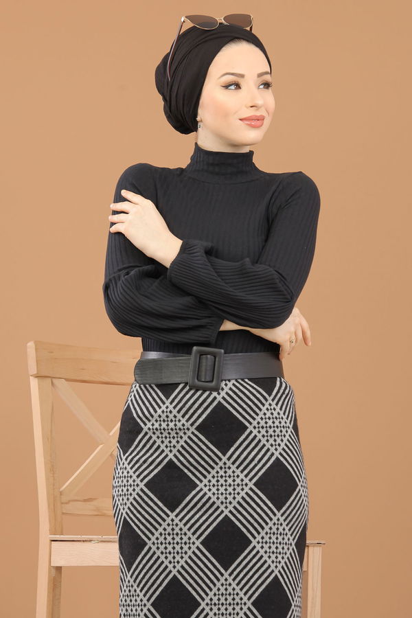 Bluz Etek Kombin Siyah - 8309 Siyah - 8309
